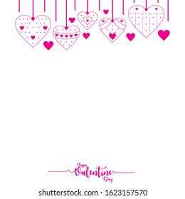 happy Valentine's day line vector illustration