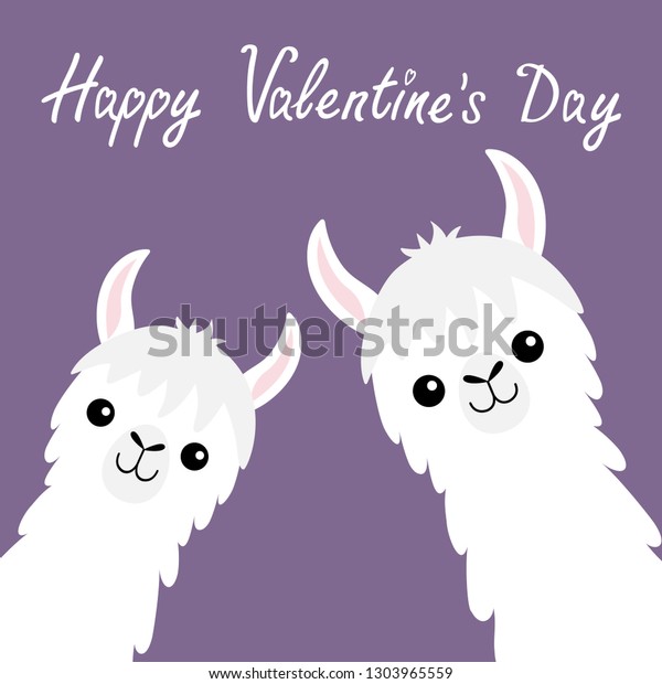 Happy Valentines Day Llama Alpaca Animal Stock Vector (Royalty Free ...