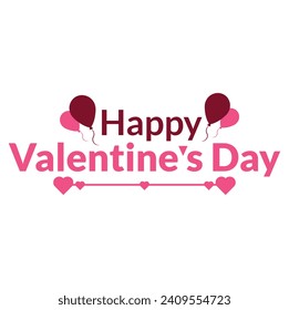 Happy Valentines day logo design vector template. Happy Valentines day. Lettering