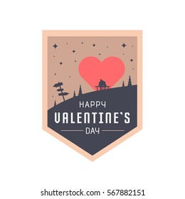 Happy Valentines Day logo. Vector illustration of a heart.