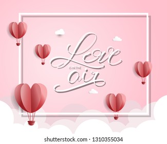 happy valentine's day. love is in the air poster concept. can be use for greeting card, backdrop, postcard, vector illustration