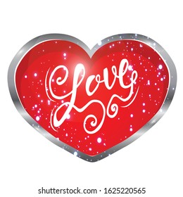 Happy Valentines Day, Love attitude. Lettering. Greeting card for lovers.