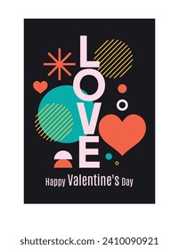 Happy Valentines Day. Love. background. Valentines Day greeting card. Typography design for print cards, banner, poster