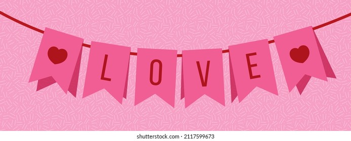 Happy Valentines Day. Love banner. Hand drawn text for Valentines Day greeting card. Typography design for print cards, banner, poster. 