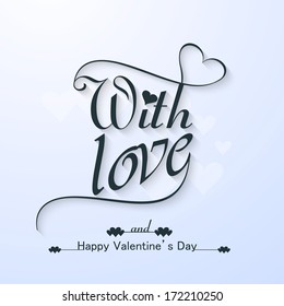 happy valentine's day with Love  beautiful text card vector design