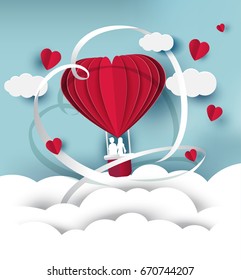 Happy Valentines Day, love card, wedding,wallpaper, invitation, brochure,banners, paper art style.vector illustration