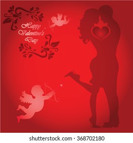 Happy Valentines day love couple icon illustration