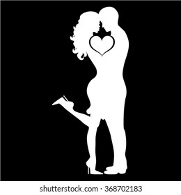 Happy Valentines day love couple icon illustration