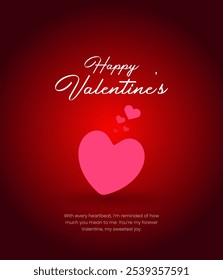 Happy Valentine's Day love cover vector, Romantic poster decorated with trendy gradient heart pastel colorful background. Design for greeting card banner and invitation