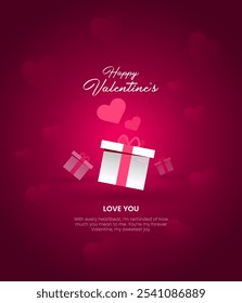 Happy Valentine's Day love cover vector. Romantic symbol poster decorates with trendy gradient heart pastel colorful background greeting cards and banner invitation.