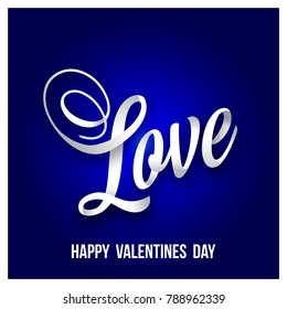 Happy Valentine's day with love and dark purple background