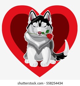 Happy Valentine's Day
love is dogs Husky