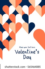Happy valentine's day and love elements. Modern geometrical abstract background consisting of heart pattern. Vector illustration card, poster,  invitation, menu, template.