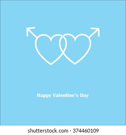 Happy Valentine's Day Love gay blue card