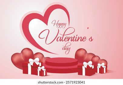 Happy Valentine's Day Love Gift Background, Valentine's Day, love, gifts, and the decorative background, February 14th, Vector Art