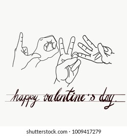 Happy Valentine's Day.  love hand by hand drawing.doodle.