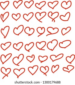 Happy Valentine's Day with love heart pink vector hand drawn 