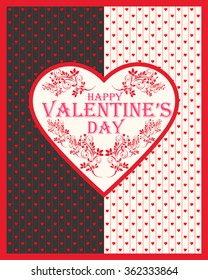 Happy Valentine's Day. Love. Heart. Calligraphic, typographic and hand lettering. Valentine's card.