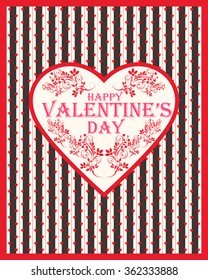 Happy Valentine's Day. Love. Heart. Calligraphic, typographic and hand lettering. Valentine's card.