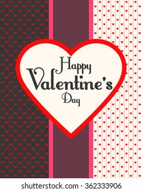Happy Valentine's Day. Love. Heart. Calligraphic, typographic and hand lettering. Valentine's card.