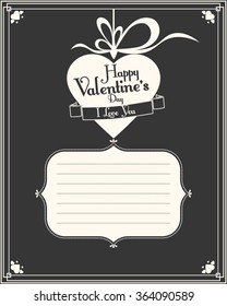 Happy Valentine's Day. Love. Heart. Calligraphic, typographic and hand lettering. Valentine's card.