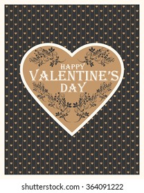 Happy Valentine's Day. Love. Heart. Calligraphic, typographic and hand lettering. Valentine's card.