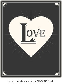 Happy Valentine's Day. Love. Heart. Calligraphic, typographic and hand lettering. Valentine's card.