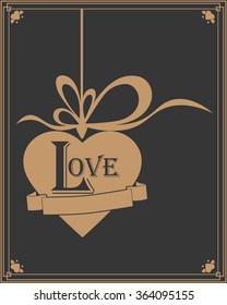 Happy Valentine's Day. Love. Heart. Calligraphic, typographic and hand lettering. Valentine's card.