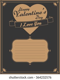 Happy Valentine's Day. Love. Heart. Calligraphic, typographic and hand lettering. Valentine's card.