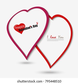 Happy Valentine's Day Love heart shape for beautiful couple vector illustration design and abstract background.