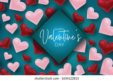 Happy Valentine's day. Love hearts design concept background. Vector illustration.
