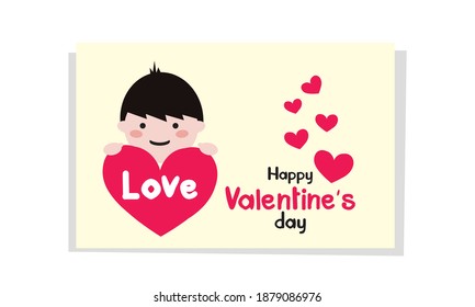 Happy Valentine's Day  with love  and  hearts, Holiday  greeting card, gift voucher, invitation design, love creative concept Vector illustration.
