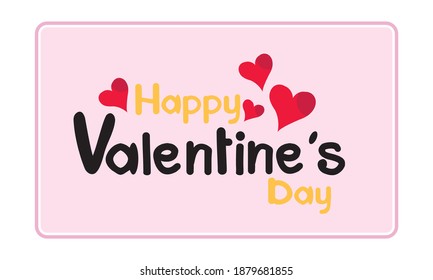 Happy Valentine's Day  with love  and  hearts, Holiday  greeting card, gift voucher, invitation design, love creative concept Vector illustration.