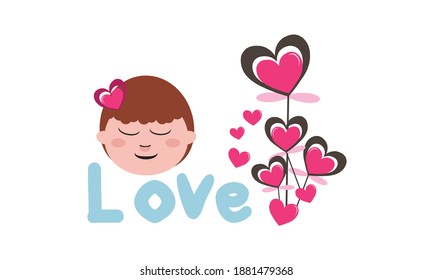 Happy Valentine's Day  with love  and  hearts, Holiday  greeting card, gift voucher, invitation design, love creative concept Vector illustration.