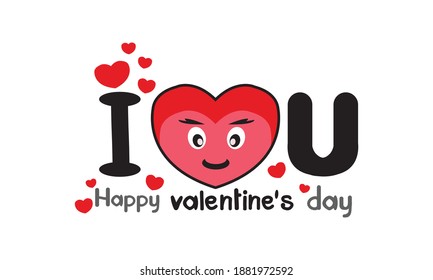 Happy Valentine's Day  with love  and  hearts, Holiday  greeting card, gift voucher, invitation design, love creative concept Vector illustration.