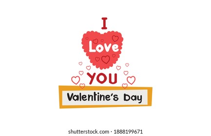 Happy Valentine's Day  with love  and  hearts, Holiday  greeting card, gift voucher, invitation design, love creative concept Vector illustration.