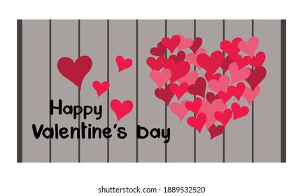 Happy Valentine's Day  with love  and  hearts, Holiday  greeting card, gift voucher, invitation design, love creative concept Vector illustration.