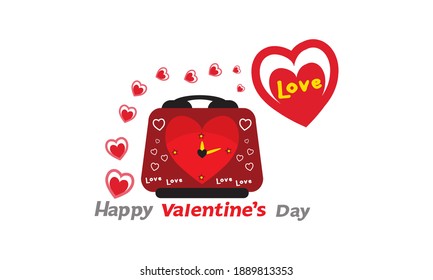 Happy Valentine's Day  with love  and  hearts, Holiday  greeting card, gift voucher, invitation design, love creative concept Vector illustration.