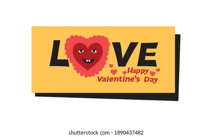 Happy Valentine's Day  with love  and  hearts, Holiday  greeting card, gift voucher, invitation design, love creative concept Vector illustration.