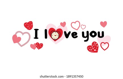Happy Valentine's Day  with love  and  hearts, Holiday  greeting card, gift voucher, invitation design, love creative concept Vector illustration.