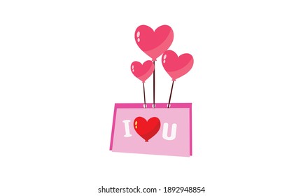 Happy Valentine's Day  with love  and  hearts, Holiday  greeting card, gift voucher, invitation design, love creative concept Vector illustration.