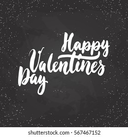 Happy Valentines Day - love lettering calligraphy phrase isolated on the background. Fun brush ink typography for photo overlays, t-shirt print, poster design