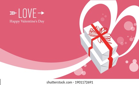 Happy Valentine's Day and Love on the pink circle background.Vector abstract.