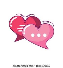 happy valentines day love romance message hearts hand drawn style vector illustration