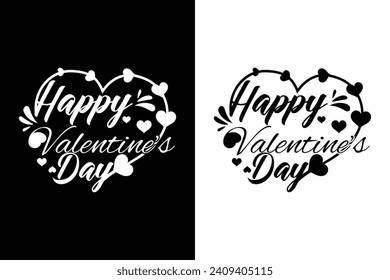 Happy valentine's day with love shape T-shirt Design vector.