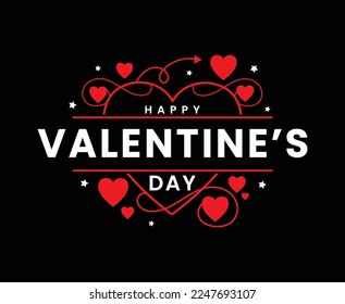 Happy Valentines Day Love Shapes Vector T-shirt Design