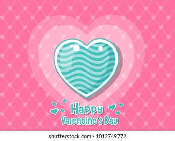 Happy Valentine's Day Love Symbol Heart On Color Background. holiday and decoration element. Vector illustration