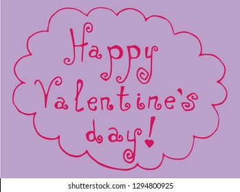 happy Valentines day love text contour vector
