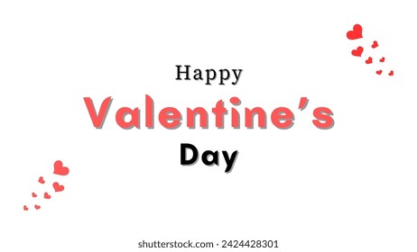 happy valentine's day love text, typography poster Vector illustration. Romantic quote postcard, card, invitation, banner template. typography poster on modern background Vector illustration