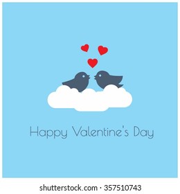 Happy valentines day Love Tweet Birds Card